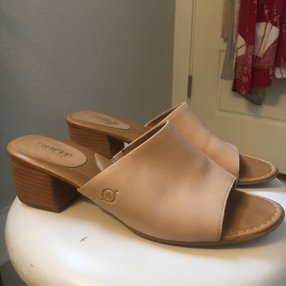 Born leather open toe mules
